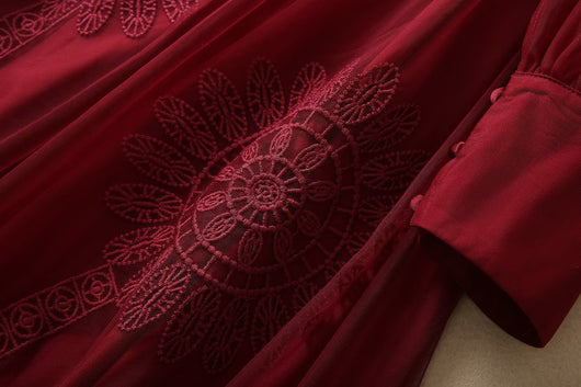 Vestido Niña Burdeos con Cintura Elegante - Image 8