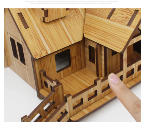 Set de Rompecabezas 3D Artesanal Casa Pequeña Tienda de Papelería - Image 13
