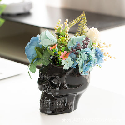 Maceta de Cerámica Calavera con Diseño Cartoon - Image 3