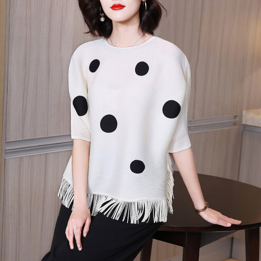 Blusa Corta con Borlas para Tallas Grandes - Diseño Moderno y Cómodo