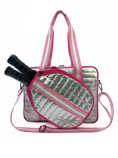 Bolsa Deportiva Tenis Crossbody a Rayas con Bandolera - Image 17