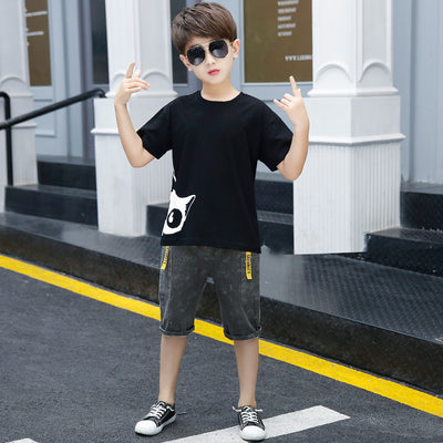 Conjunto de Shorts y Playera para Niño con Diseño de Gato - Verano - Image 9