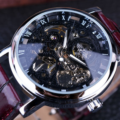 Reloj Mecánico Hombre Estilo Retro Romana con Diseño Hueco
