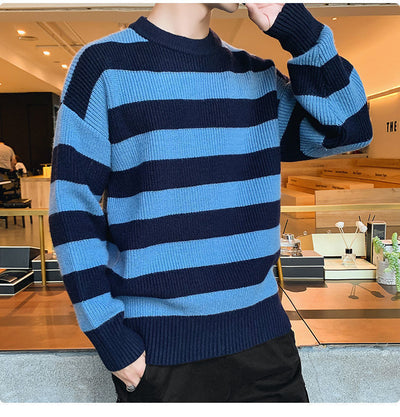 Suéter Grueso para Hombre Tejido Base Cuello Redondo Otoño Invierno - Image 9