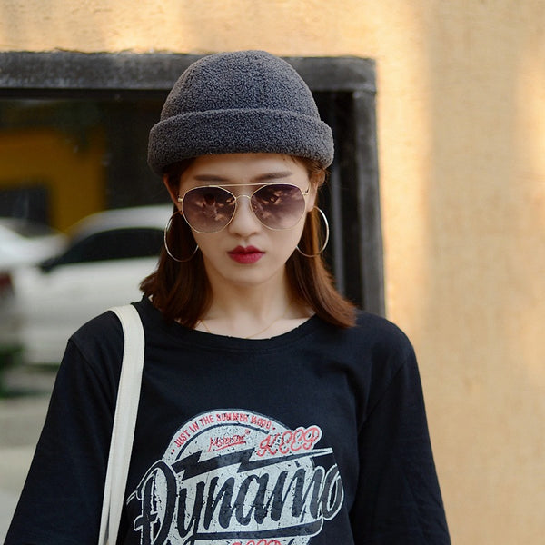Boina Retro Japonesa de Lana de Cordero para Hombre - Estilo Coreano Tendencia