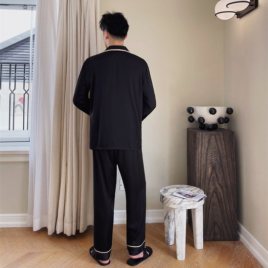 Pijama para Parejas con Solapa y Mangas Largas - Image 3