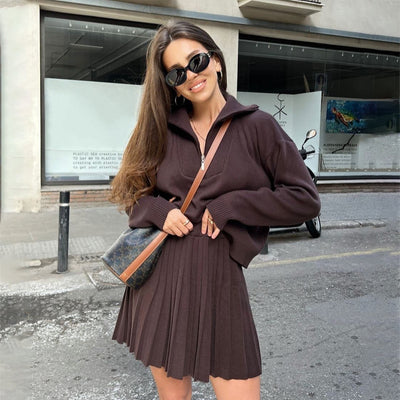 Falda Plisada Personalizada para Mujer - Conjunto de Moda
