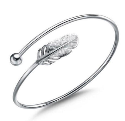 Pulsera de Plata Esterlina 925 con Diseño de Hoja - Image 2