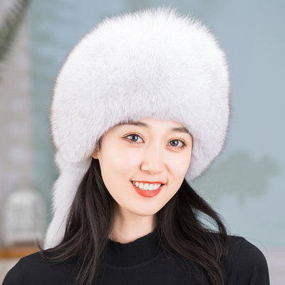 Gorro Abrigador de Piel de Zorro con Protección Auditiva para Mujer - Image 5
