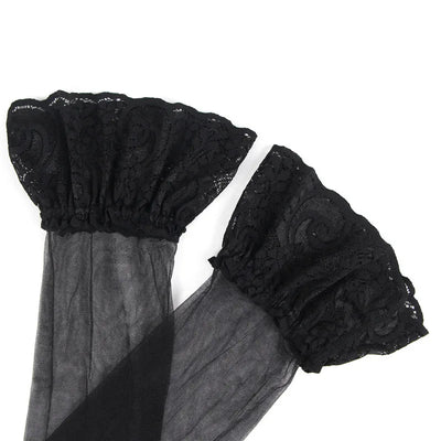 Medias de Encaje Negro Talla Grande con Ligas Estilo Europeo - Image 8