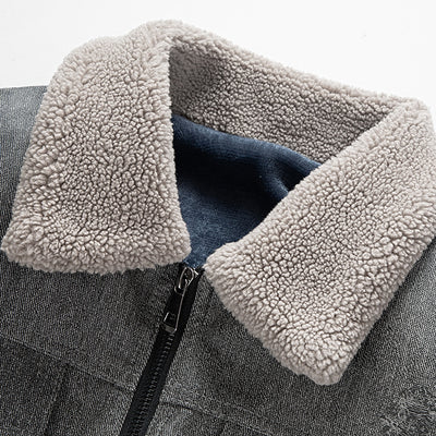 Chaqueta de Cuero para Hombre con Forro de Terciopelo Engrosado - Image 4