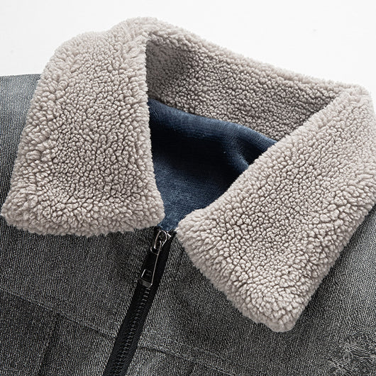 Chaqueta de Cuero para Hombre con Forro de Terciopelo Engrosado - Image 4