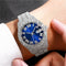 Reloj de Pulsera Hombre Acero Diamante con Calendario Movimiento Cuarzo
