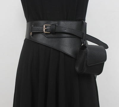 Cinturón Ancho de Cuero Sintético PU para Mujer - Accesorio de Moda Versátil