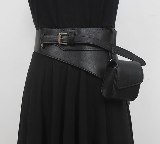Cinturón Ancho de Cuero Sintético PU para Mujer - Accesorio de Moda Versátil