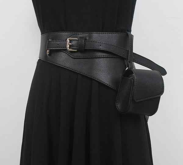 Cinturón Ancho de Cuero Sintético PU para Mujer - Accesorio de Moda Versátil