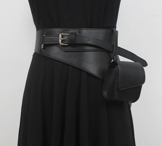 Cinturón Ancho de Cuero Sintético PU para Mujer - Accesorio de Moda Versátil