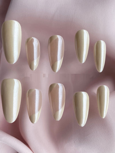 Uñas Postizas Almendra Francés Personalizado - Manicura Profesional Hecha a Mano - Image 9