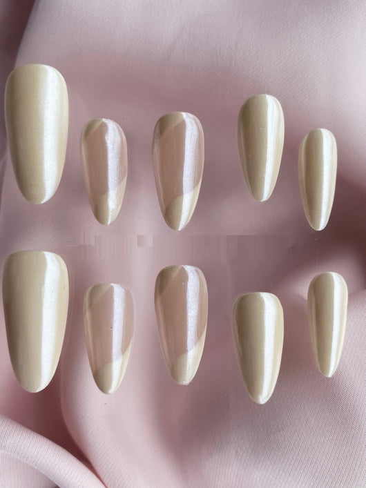 Uñas Postizas Almendra Francés Personalizado - Manicura Profesional Hecha a Mano - Image 9