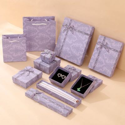 Caja de Almacenamiento para Joyas con Anillo Púrpura Lavanda
