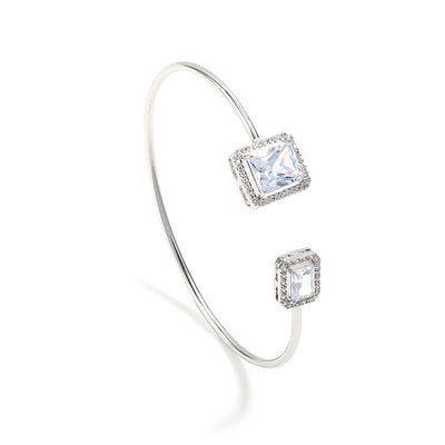 Pulsera de Diamante Agua Elegante para Mujer con Incrustaciones de Gota de Agua y Diamante Cuadrado - Image 4