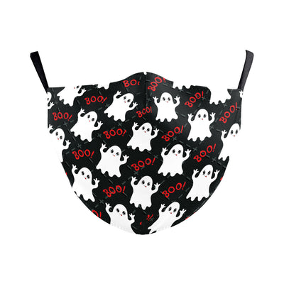 Halloween dustproof mask with a glowing jack-o'-lantern, skeleton, and figure in a spooky graveyard scene. - Image 5