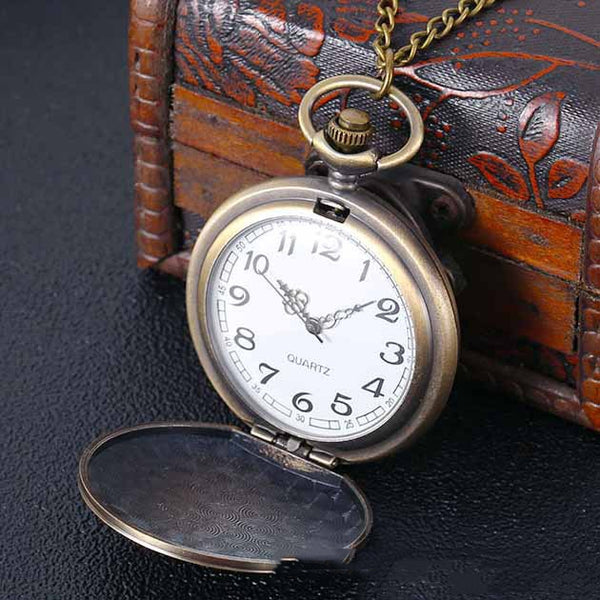 Reloj de Bolsillo Diseño Tren Clásico para Abuelos y Niños