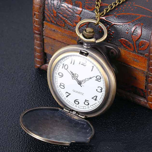 Reloj de Bolsillo Diseño Tren Clásico para Abuelos y Niños