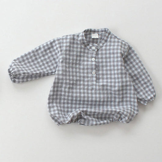 Mameluco Bebé Estilo Western con Cuadros y Manga Larga - Image 6