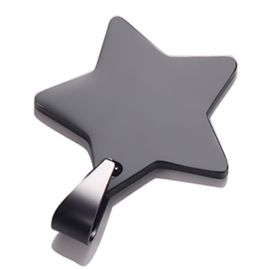 Dije Estrella de Cinco Puntas en Acero Titanio - Collar Colgante Minimalista - Image 17