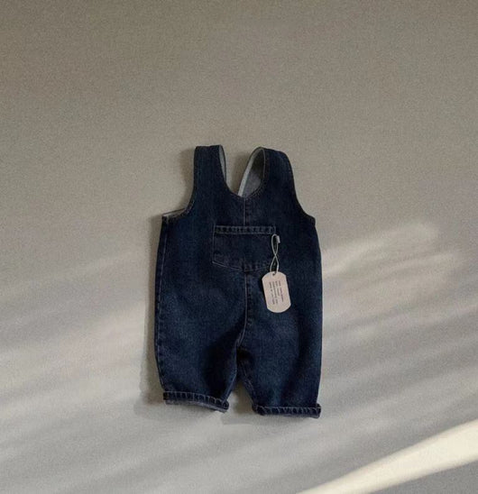 Pantalón Tipo Overol Denim Azul con Tirantes para Niños y Niñas - Image 13