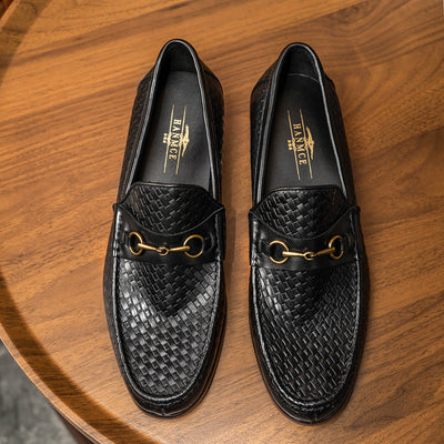 Mocasines de Cuero Tejido para Hombre - Zapatos Business Casual - Image 2