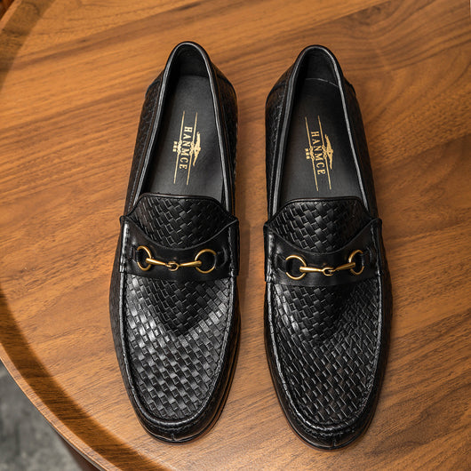 Mocasines de Cuero Tejido para Hombre - Zapatos Business Casual - Image 2