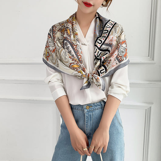 Pañuelos de Seda Estampados para Mujer - Hijab Versátil - Image 30
