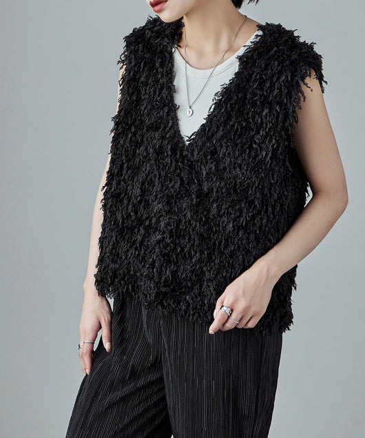 Chaleco Mujer Cuello V sin Mangas con Borlas Elegante - Image 6