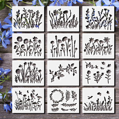 Plantilla de Pintura con Spray para Flores Silvestres - Image 9