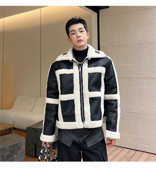 Chaqueta de Piel Fusión Francesa y Estilo Coreano - Image 13