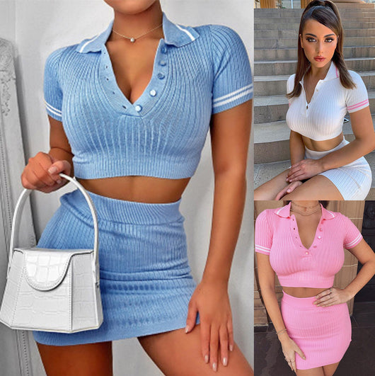 Conjunto de Falda Cropped y Suéter Europeo Americano - Image 20