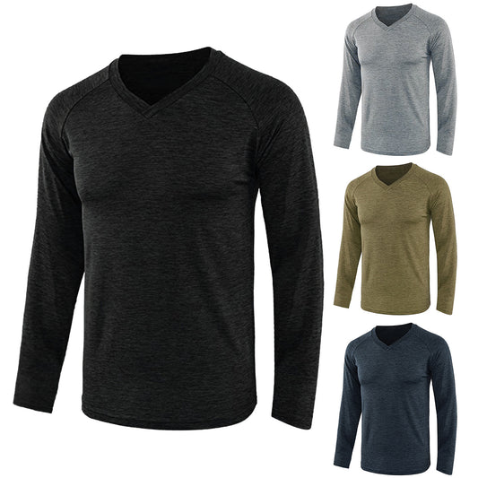 Camiseta Raglan de Manga Larga en Color Sólido para Hombre