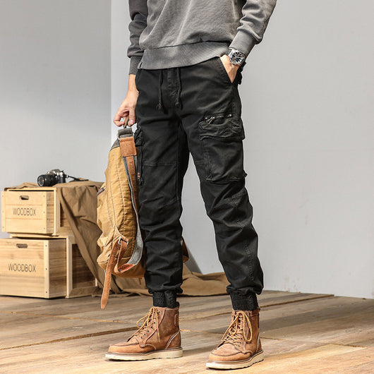 Pantalones Rectos Americanos con Múltiples Bolsillos y Detalles de Encaje - Image 7