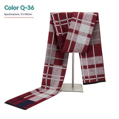 Bufanda de Invierno Rayada en Cashmira Artificial para Hombre - Image 36