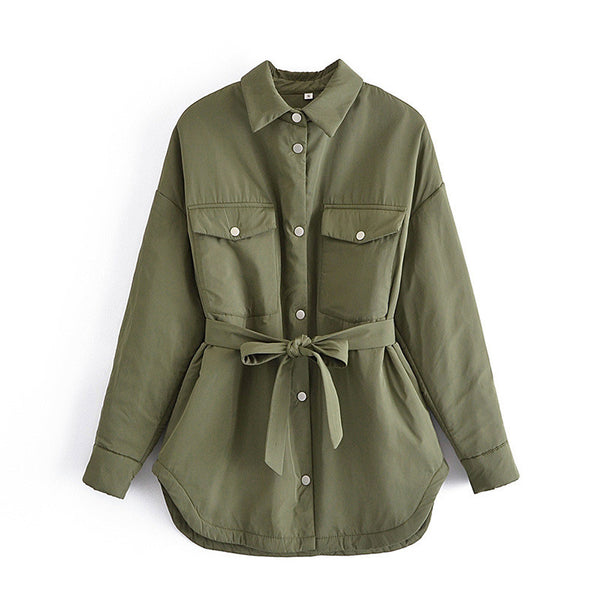 Chaqueta Camisera Entallada Estilo Europeo para Mujer