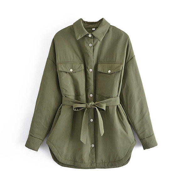 Chaqueta Camisera Entallada Estilo Europeo para Mujer