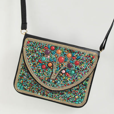 Bolso Bohemio Étnico con Cuentas y Compartimiento para Teléfono - Image 17