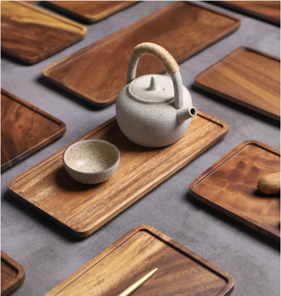 Bandeja de Té Rectangular en Madera Maciza - Image 12