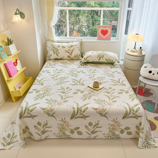 Sábana de Algodón Estampado Floral Ins Style - Image 17