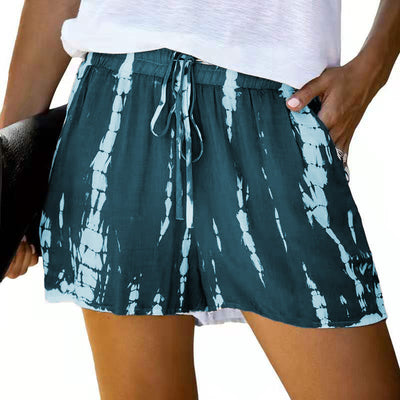 Shorts Anchos Tie-dye a Rayas Estilo Europeo Americano para Verano - Image 4