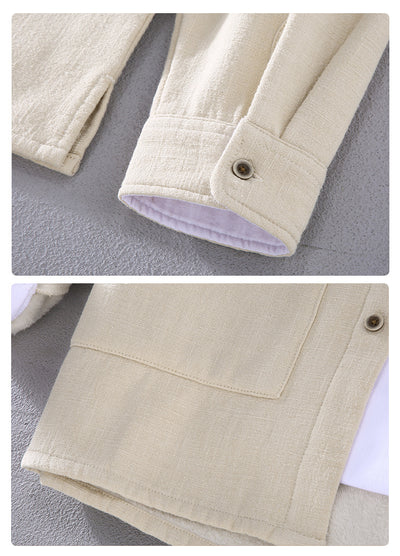 Chaqueta Casual Hombre Algodón Lino Grueso Corte Relajado - Image 12