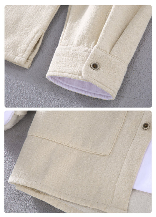 Chaqueta Casual Hombre Algodón Lino Grueso Corte Relajado - Image 12
