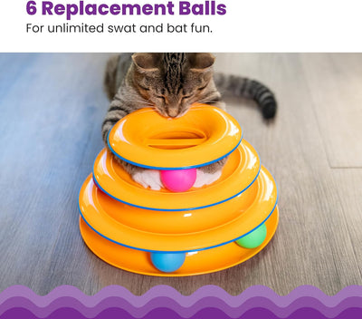 Torre de Juego Interactiva para Gatos con 3 Niveles y Bolas Giratorias - Image 7